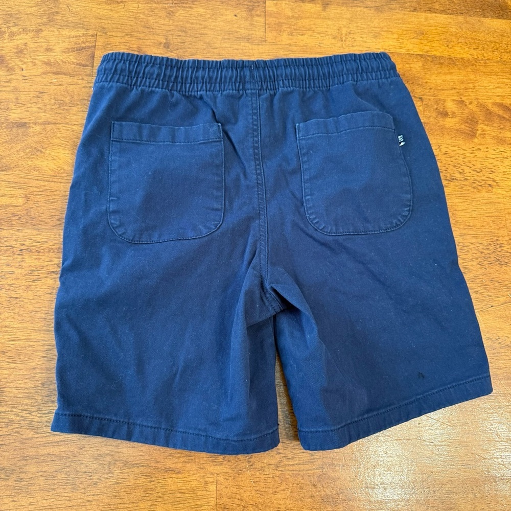 GAP Boy’s Navy Flat Front Shorts pill on elastic waist size XL 14/16 - Picture 4 of 5